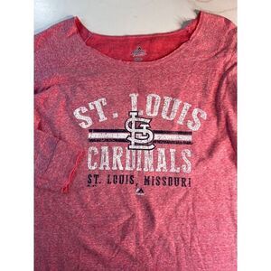 St Louis Cardinals Majestic Fleece Pullover Womens Shirt Size XL Fan‎ Favorite